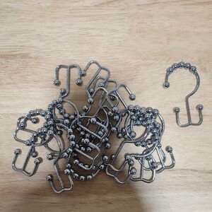 Chrome Shower Curtain Hooks - 18 Count